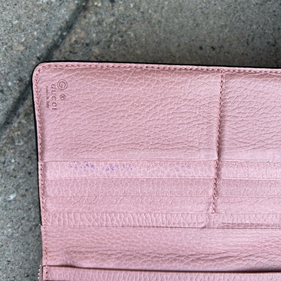 Gucci‎ Pink Leather Long Continental Wallet - Picture 10 of 16